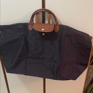 Elegant deep purple/navy Longchamp Tote Bag